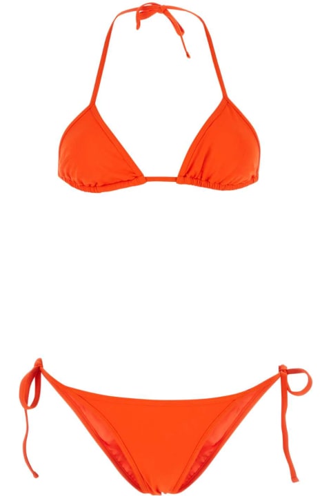 Swimwear for Women The Attico Fluo Orange Stretch Nylon Bikini