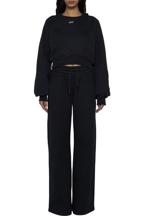 Off-White Fleeces & Tracksuits for Women Off-White Crewneck Long-sleeved Sweatshirt