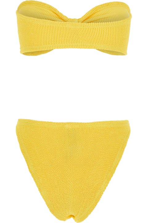 Homeware Hunza G 'jean' Yellow Bikini With Bandeau Design And Tonal Loops In Tech Fabric Woman