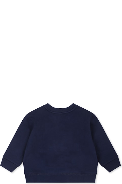 Topwear for Baby Boys Ralph Lauren Blue Sweatshirt For Baby Boy With Polo Bear