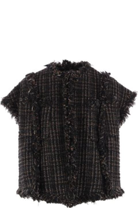 Sacai معاطف وجواكت لـ السيدات Sacai Frayed Edge Tweed Vest