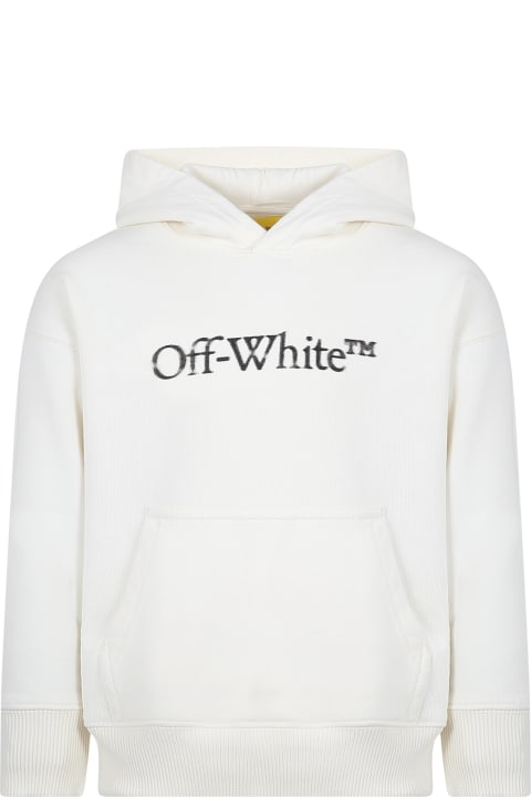 Topwear for Boys Off-White White Sweatshirt For Kids With Logo