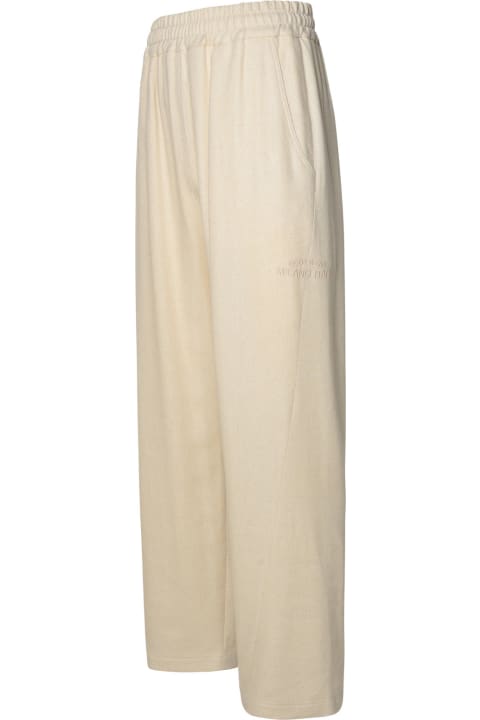 GCDS Pants for Women GCDS Ivory Linen Blend Trousers