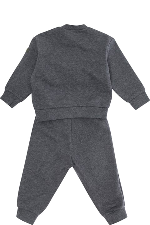 Il Gufo Bodysuits & Sets for Baby Girls Il Gufo Grey Sweater And Pants Set With Bear Decoration In Cotton Baby