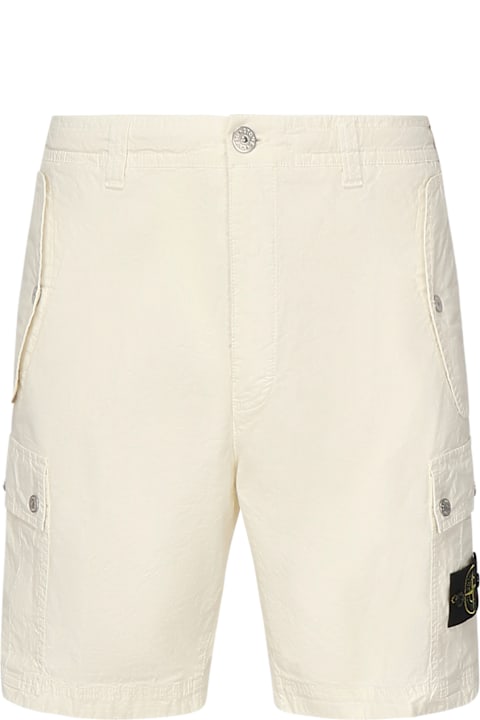 Stone Island Pants for Men Stone Island Cargo Bermuda With Logo Patch