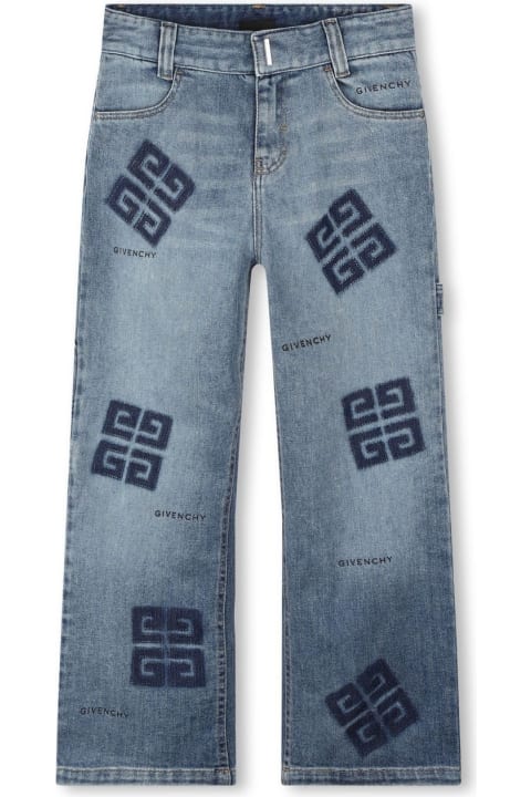 Givenchy for Boys Givenchy Straight Leg Jeans In Denim With 4g Print