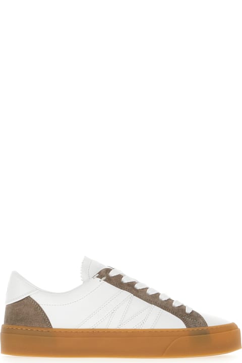 Moncler Shoes for Women Moncler Two-tone Leather And Suede Monaco Sneakers