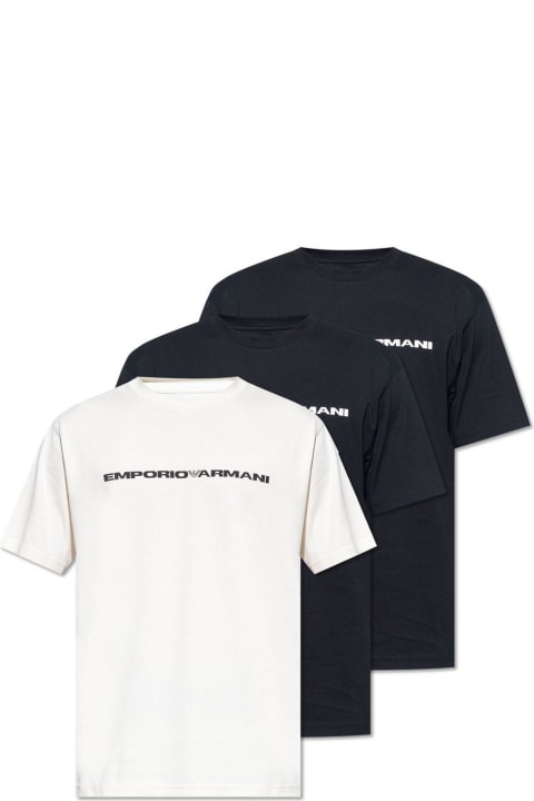 Emporio Armani Topwear for Men Emporio Armani Branded T-shirt 3 Pack