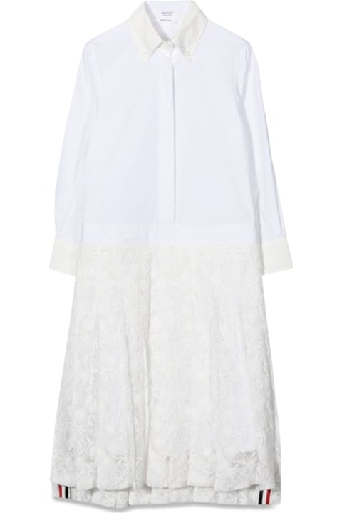 Thom Browne for Kids Thom Browne Pleated Bottom Shirtdress