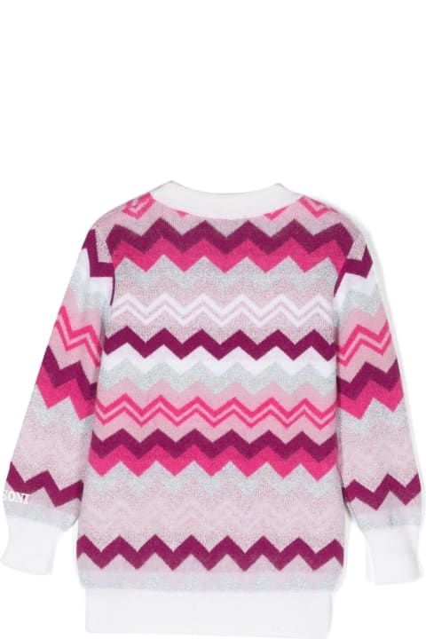 Topwear for Girls Missoni Kids Pink And Fuchsia Chevron Pullover