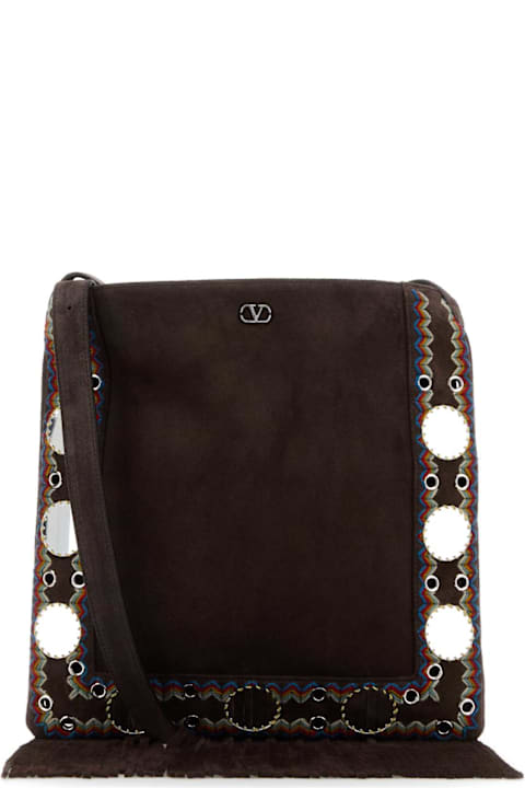 Valentino Garavani Brown Suede Nellcã´te Crossbody Bag