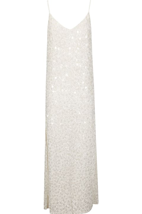 Parosh for Women Parosh White Long Dress With Sequins In Viscose Woman