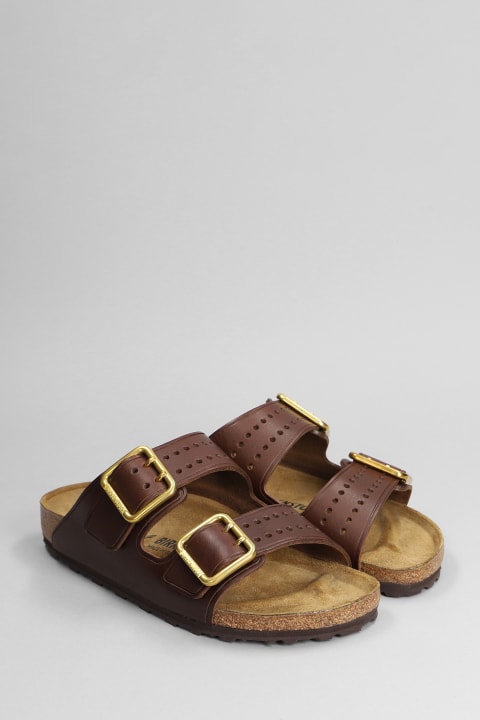 Other Shoes for Men Birkenstock Arizona Bold Flats In Brown Leather