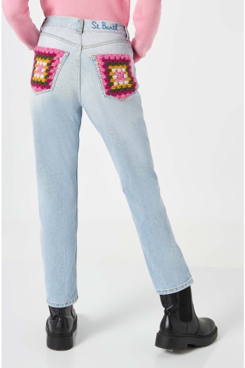 Homeware MC2 Saint Barth Woman Jeans With Pockets In Crochet