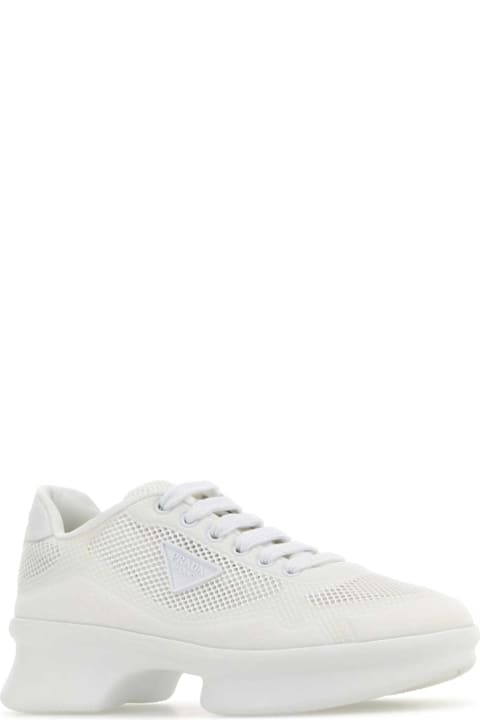 Shoes for Women Prada White Mesh Sneakers