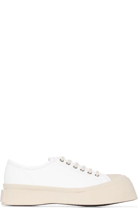 Wedges for Women Marni White Calf Leather Sneakers