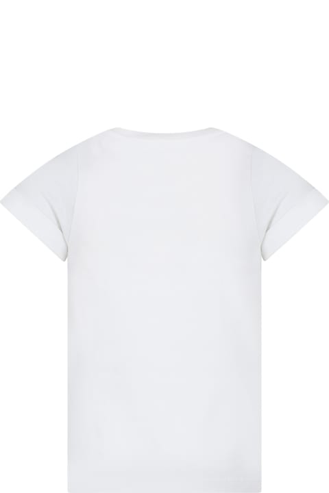 Chloé Topwear for Girls Chloé White T-shirt For Girl With Logo