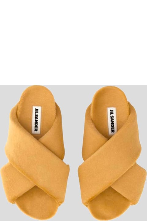 Jil Sander Brown Leather Flats