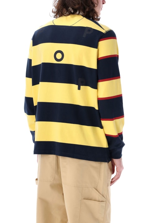 Pop Trading Company Topwear for Men Pop Trading Company Pop Striped Logo Rugby Polo