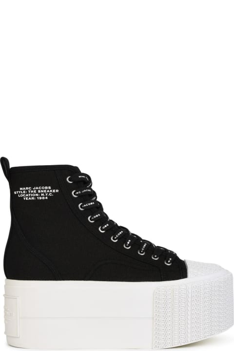 Marc Jacobs for Women Marc Jacobs 'hight Top Platform' Black Tela Sneakers