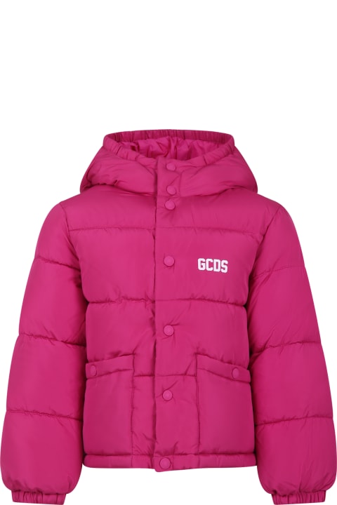 ガールズ GCDS Miniのコート＆ジャケット GCDS Mini Fuchsia Down Jacket For Girl With Logo