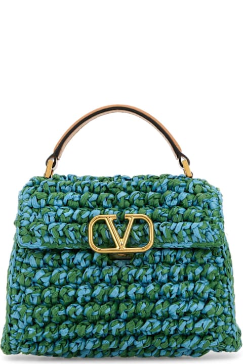 Valentino Garavani Bags for Women Valentino Garavani Two-tone Raffia Vsling Handbag