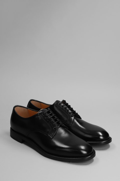 Lace Up Shoes In Black Leather