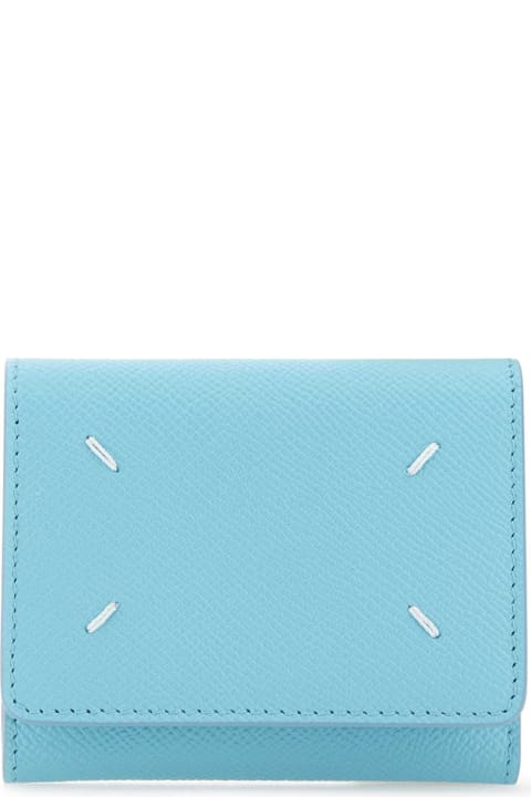 ウィメンズ Maison Margielaの財布 Maison Margiela Light-blue Leather Wallet
