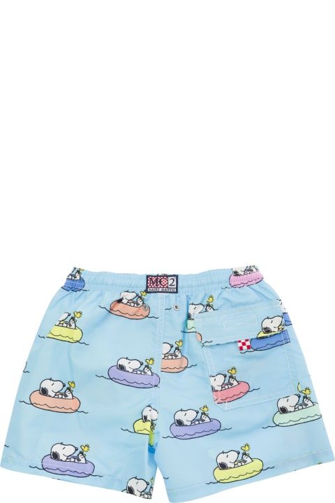 MC2 Saint Barth Swimwear for Baby Girls MC2 Saint Barth Multicolor Swim Shorts With All-over Snoopy Print In Fabric Baby