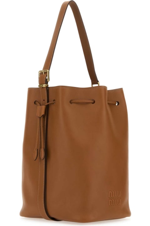Bags Sale for Women Miu Miu Caramel Leather Bucket Bag