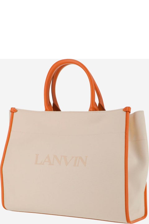 Totes for Women Lanvin Logo Canvas Tote Bag