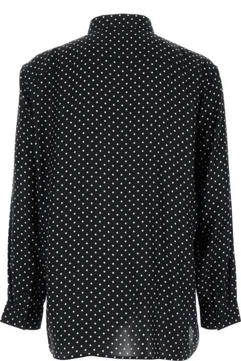Fashion for Men Saint Laurent Black All-over Polka Dot Pattern Shirt In Silk Man