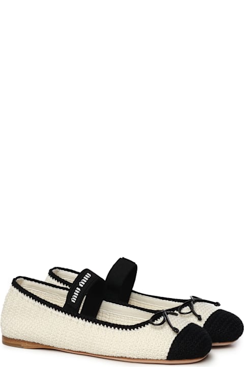 Miu Miu Flat Shoes for Women Miu Miu Two-tone Crochet Ballerinas