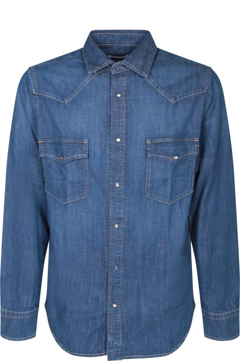 Jacob Cohen قمصان لـ القسم الرجالي Jacob Cohen Blue Denim Shirt