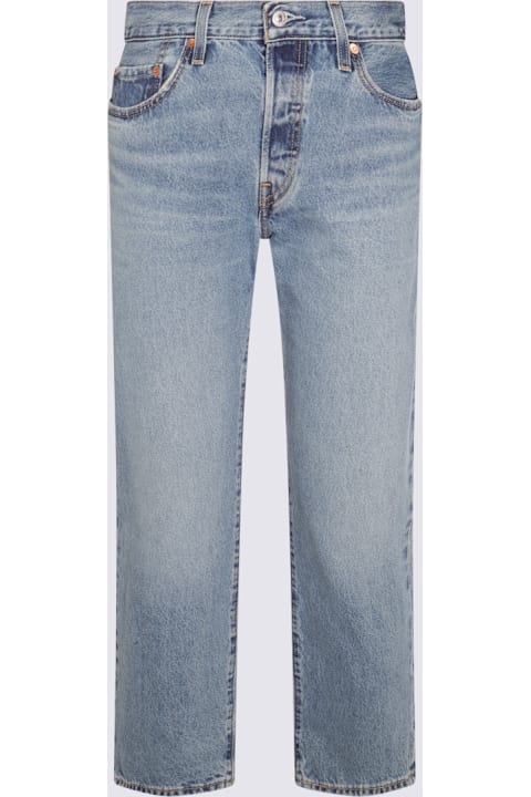 Levi's الملابس لـ السيدات Levi's Blue Cotton 501 Jeans