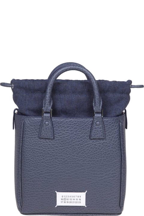 Maison Margiela Totes for Women Maison Margiela 5c Vertical Tote Bag In Blue Leather