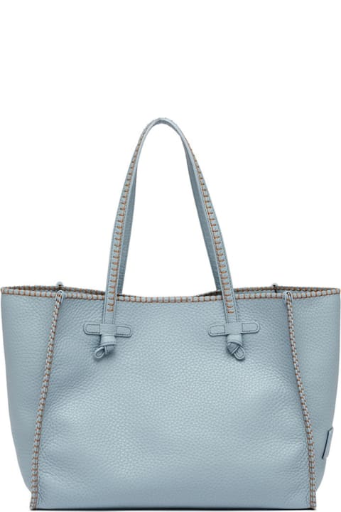 Fashion for Women Gianni Chiarini Light Blue Marcella Shopping Bag In Bubble Leather