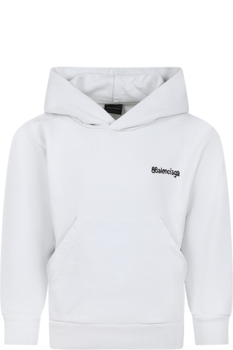 ボーイズ Balenciagaのニットウェア＆スウェットシャツ Balenciaga White Sweatshirt For Kids With Logo