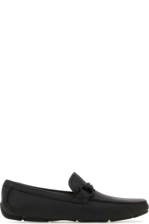 Ferragamo Shoes for Men Ferragamo Black Leather Front Loafers