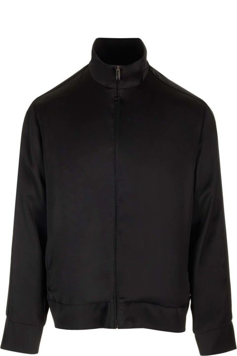 Valentino Coats & Jackets for Men Valentino Black Enver Satin Acetate Jacket