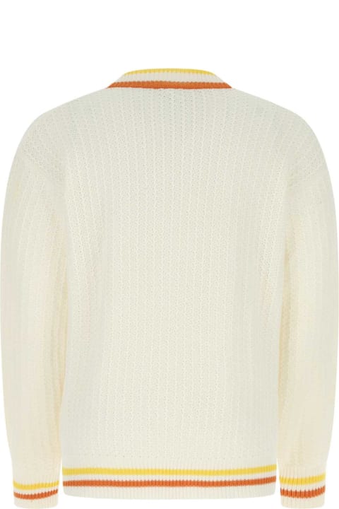 Drôle de Monsieur Sweaters for Men Drôle de Monsieur Ivory Cotton Blend Sweater