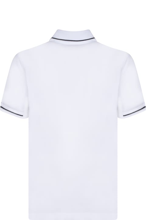 Moncler Topwear for Men Moncler White Short-sleeved Polo With Embroidered Logo