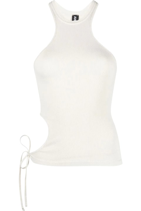 Ribbed Jersey Tank Top With Coulisse Det
