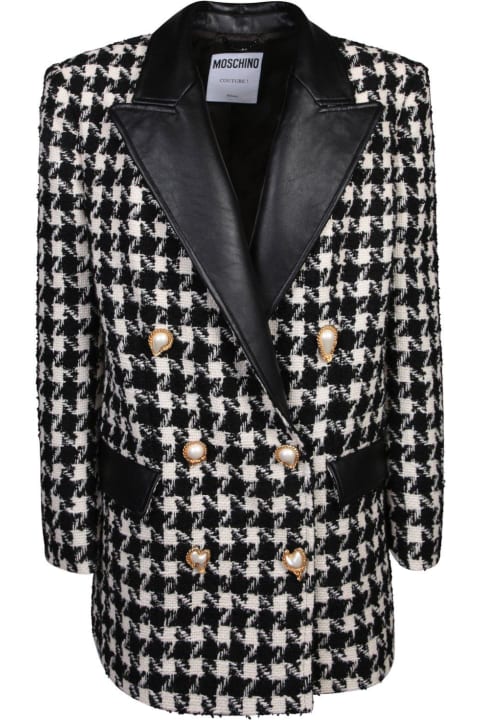 Moschino Coats & Jackets for Women Moschino Houndstooth-pattern Straight Hem Jacket