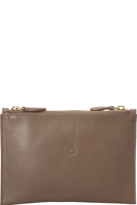 Women's clutch bag in leather color black – Il Bisonte