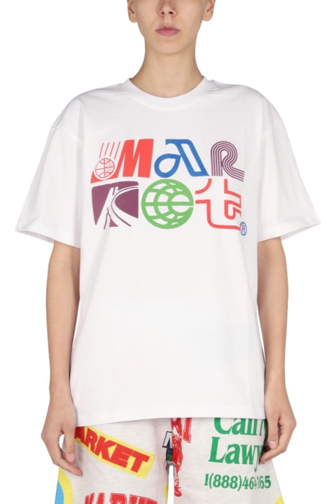 Market Topwear for Women Market Logo Print T-shirt