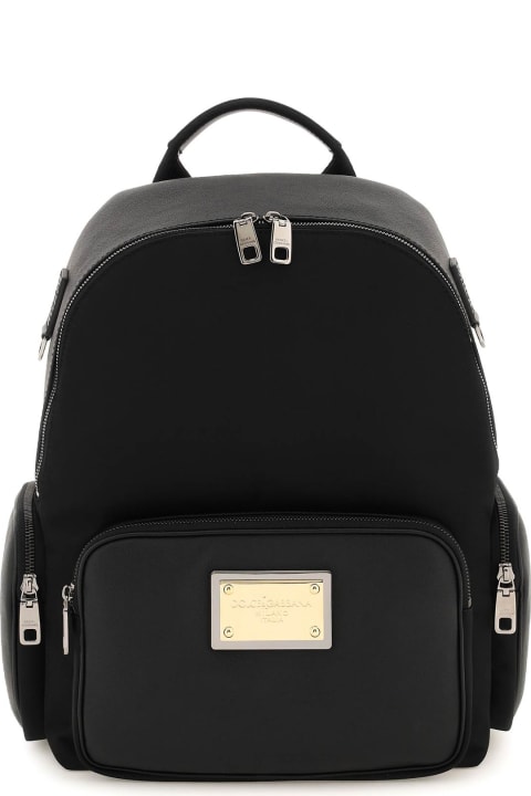 Dolce & Gabbana Backpacks for Men Dolce & Gabbana Nylon And Leather Backpack