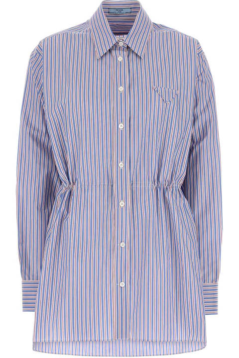 Prada Embroidered Poplin Shirt
