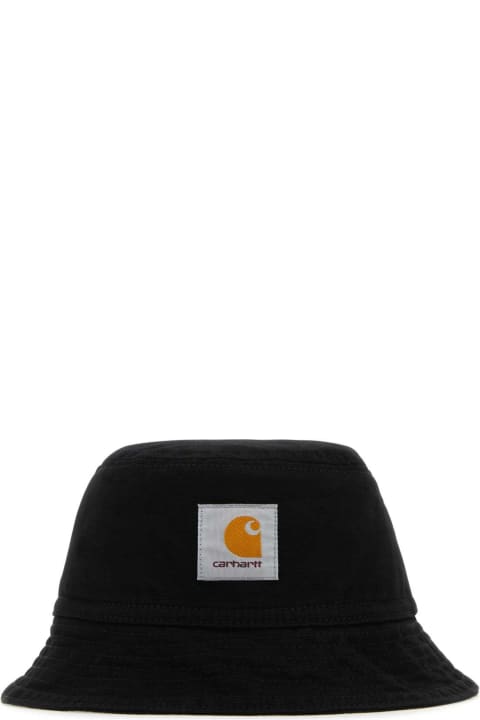 Hats for Men Carhartt Black Cotton Bayfield Bucket Hat