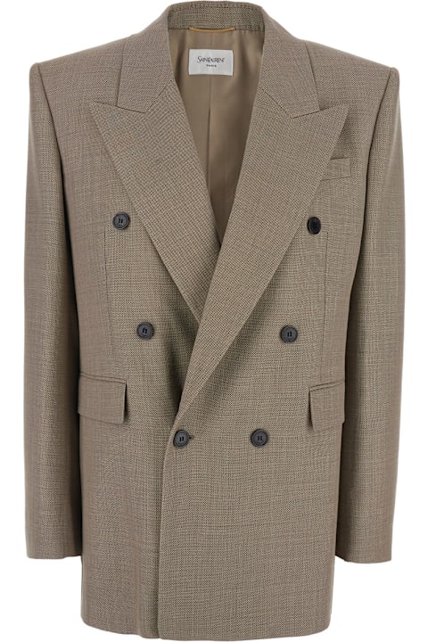 Saint Laurent Coats & Jackets for Women Saint Laurent Two Tone Wool Blazer
